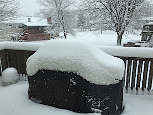 It's snow-covered patio furniture time!